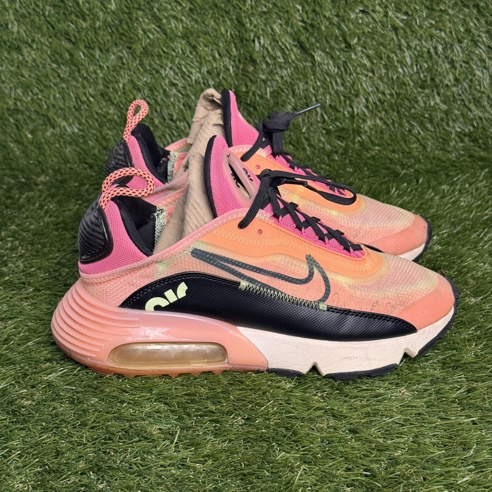 Nike Air Max 2090 Womens Size 7 Orange Black Running Shoes CT1290-700